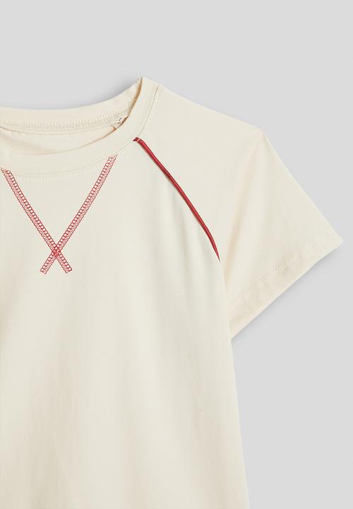 Pop Candy - Coverstitch tee & shorts - cream