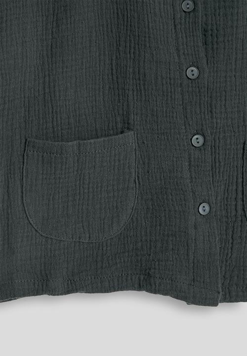 Pop Candy - Collarless shirt and shorts - charcoal