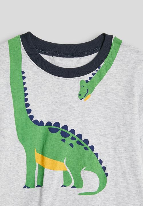 Pop Candy - Dino tee and aop shorts - grey/navy