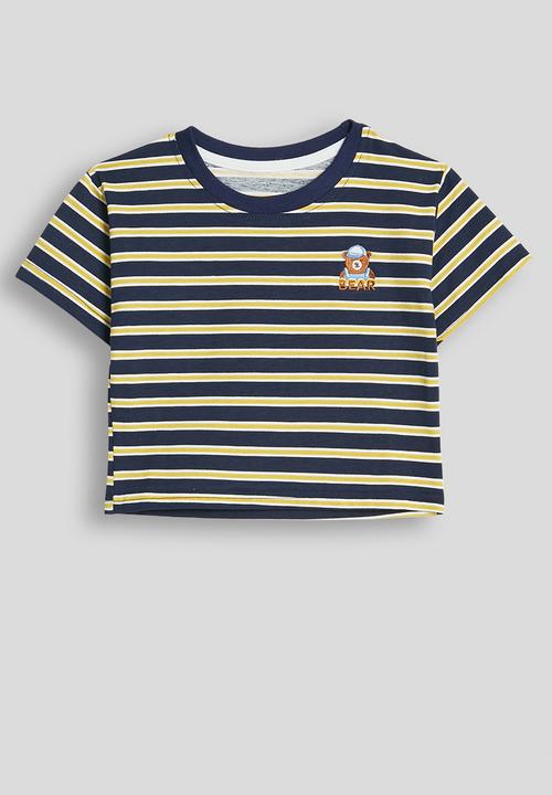 Pop Candy - Crew neck tee with shorts - navy/yellow stripes/grey