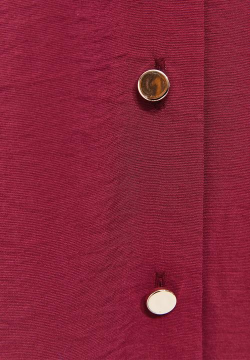 New Look - Jupiter bttn thru puff midi - Burgundy