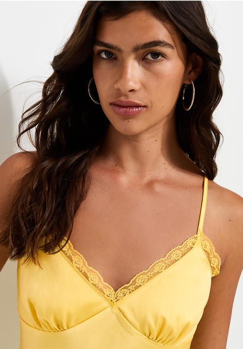 New Look - Occ willow wide lace strappy midi - Yellow