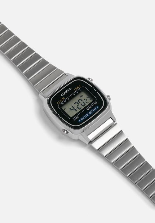 Casio - Digital retro watch LA-670WA-1DF-silver
