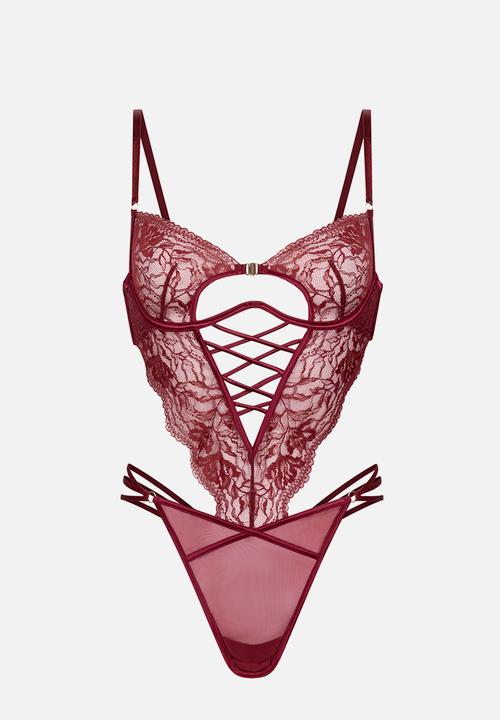 Hunkemoller - Greta bodysuit - cabernet