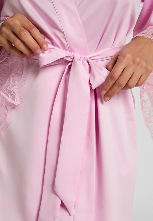 Hunkemoller - Kimono satin lace robe - pirouette