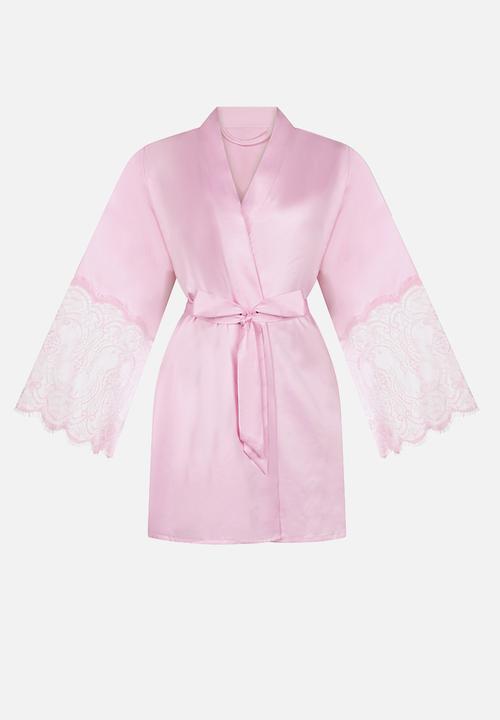 Hunkemoller - Kimono satin lace robe - pirouette