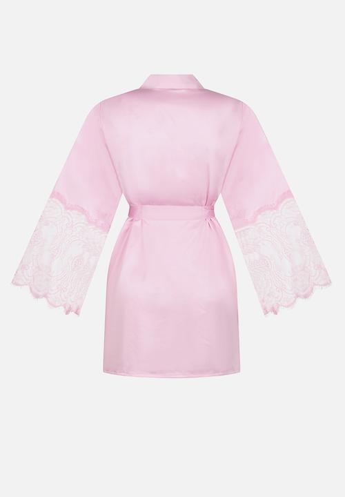 Hunkemoller - Kimono satin lace robe - pirouette