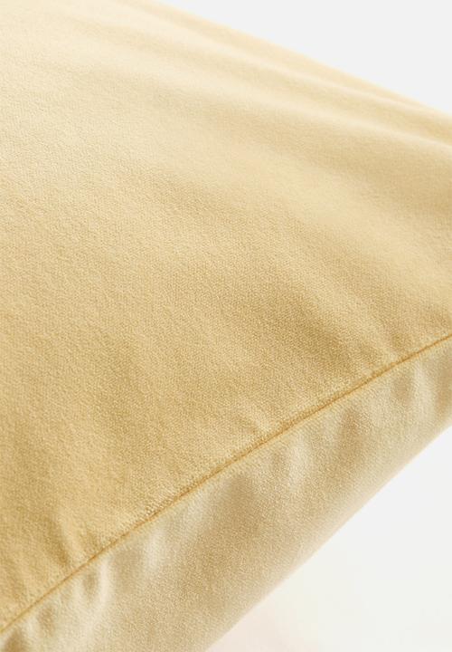 H&M - Cotton velvet cushion cover - light yellow