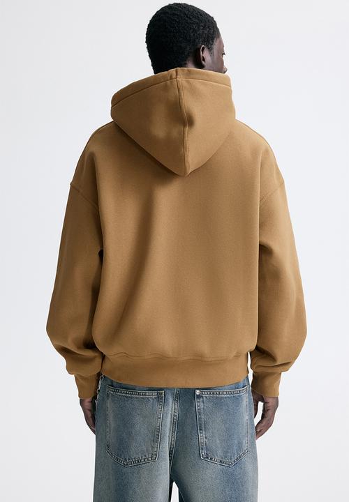 H&M - Oversized fit zip-through hoodie - dark beige