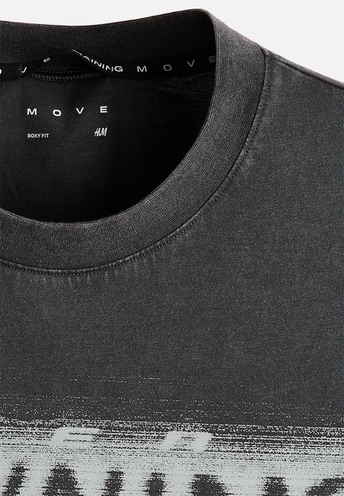 H&M - Boxy-style sports t-shirt with drymove? - dark grey