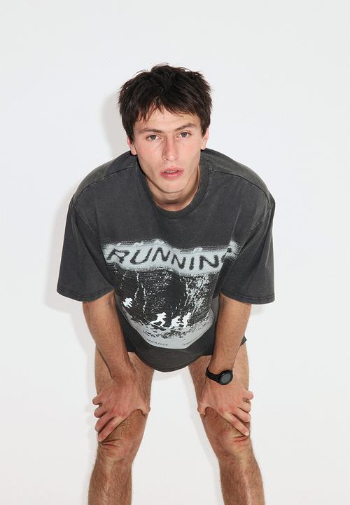 H&M - Boxy-style sports t-shirt with drymove? - dark grey