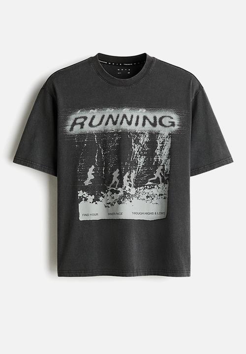 H&M - Boxy-style sports t-shirt with drymove? - dark grey