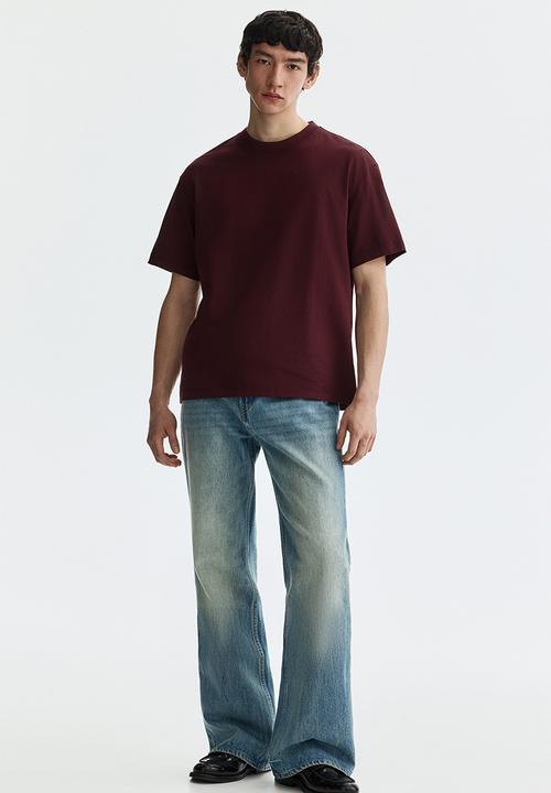 H&M - Relaxed fit t-shirt - burgundy