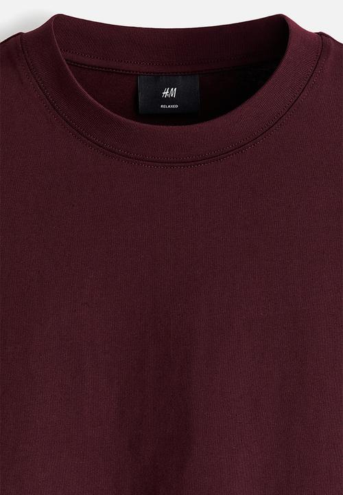 H&M - Relaxed fit t-shirt - burgundy