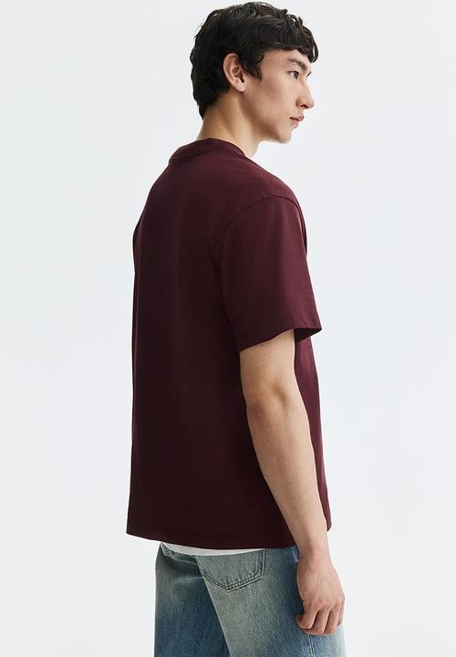 H&M - Relaxed fit t-shirt - burgundy