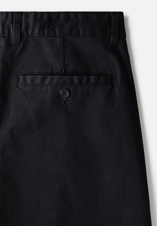 H&M - Relaxed fit cotton chinos - black