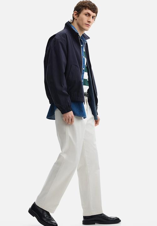 H&M - Relaxed fit cotton chinos - white