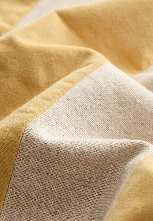 H&M - Linen-blend cushion cover - yellow/beige striped