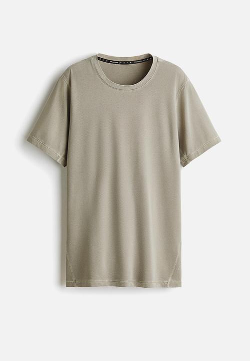 H&M - Running t-shirt with drymove. - dark beige