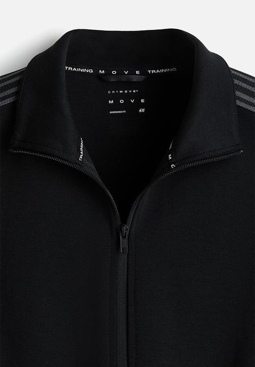 H&M - Oversized fit track jacket with drymove - black