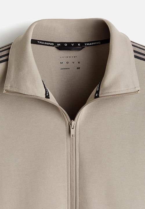 H&M - Oversized fit track jacket with drymove - beige