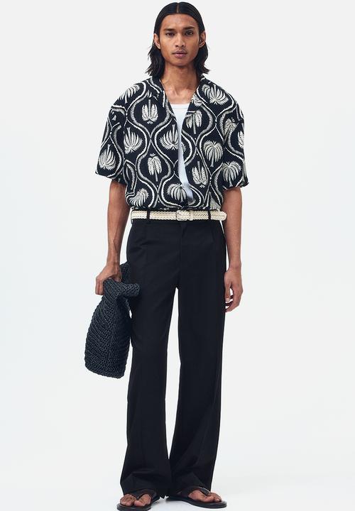 H&M - Loose fit tailored trousers - black