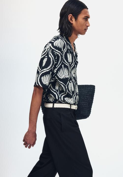 H&M - Loose fit tailored trousers - black