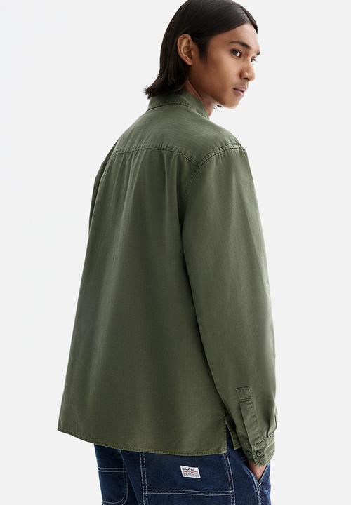 H&M - Regular fit utility shirt - dark khaki green