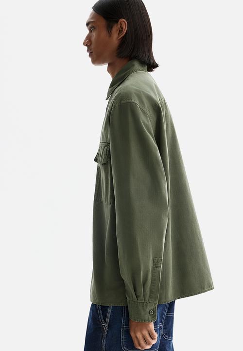 H&M - Regular fit utility shirt - dark khaki green