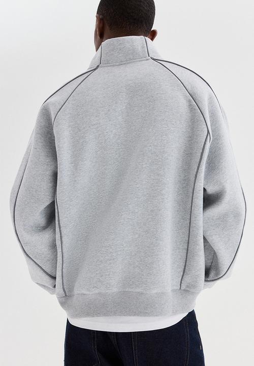 H&M - Loose fit zip-top sweatshirt - grey marl/akito