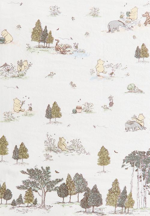 H&M - Printed cotton tablecloth - light green/winnie the pooh