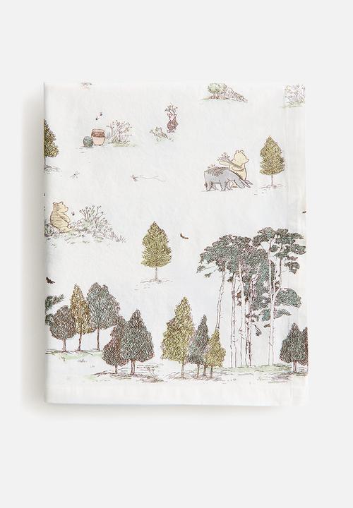 H&M - Printed cotton tablecloth - light green/winnie the pooh