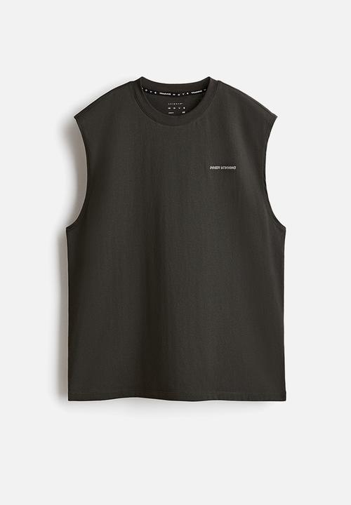 H&M - Loose fit sports vest top with drymove™ - dark grey/inner running