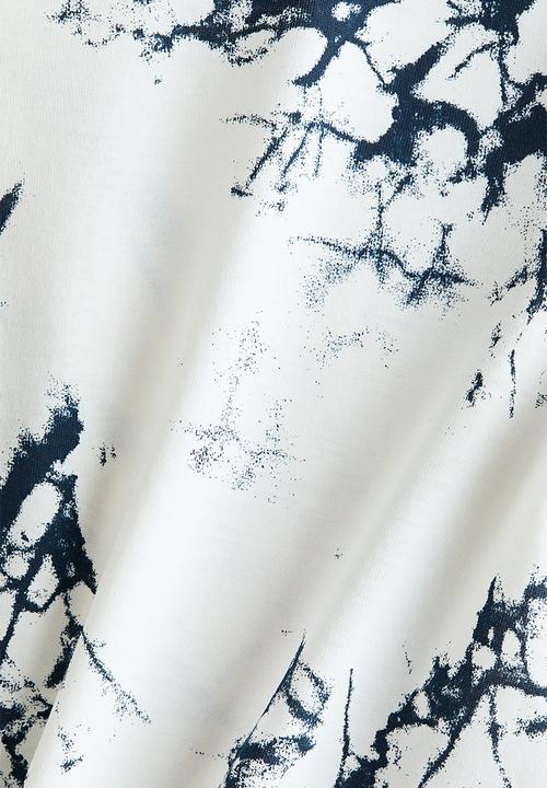 H&M - Printed cotton t-shirt - white/marbled