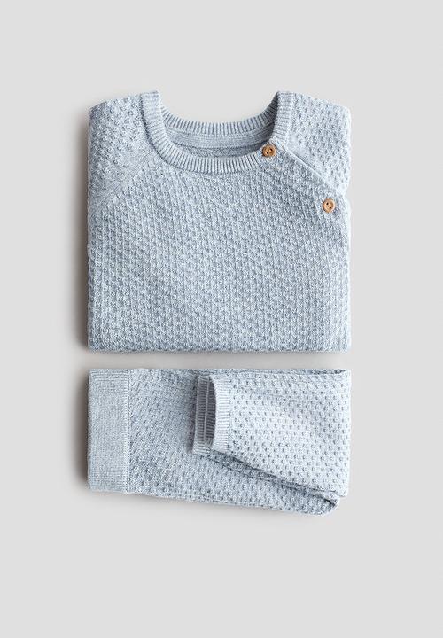 H&M - 2-piece cotton set - light dusty blue