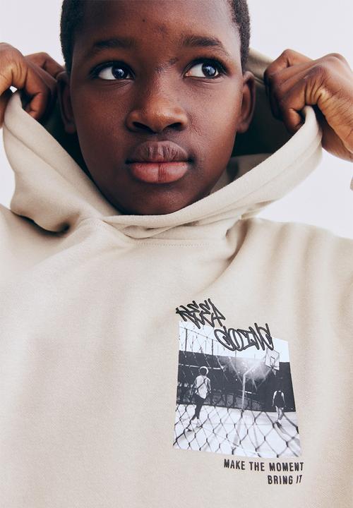 H&M - Hoodie - light beige/non stop