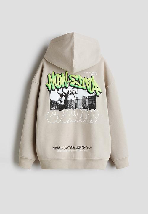 H&M - Hoodie - light beige/non stop
