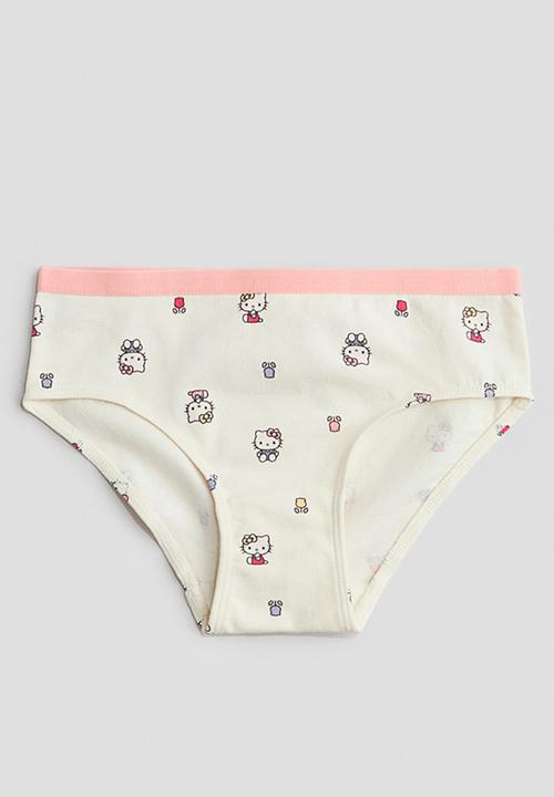 H&M - 7-pack cotton briefs - cream/hello kitty