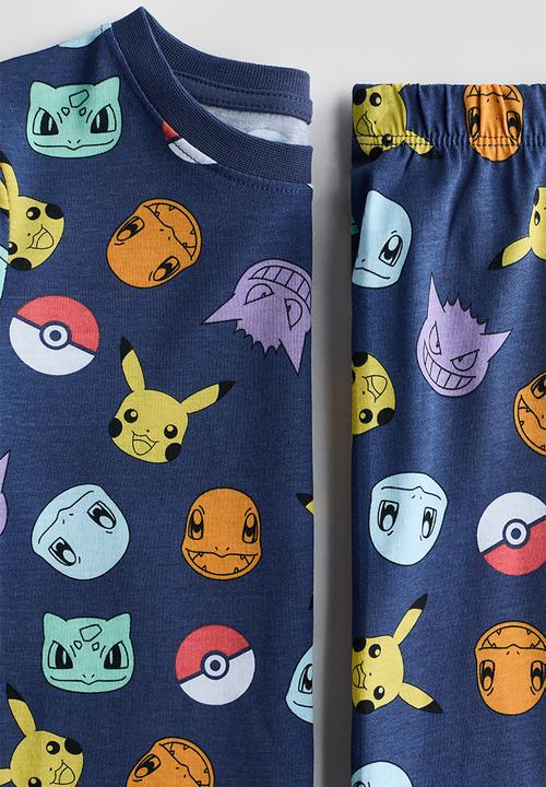 H&M - Printed cotton jersey pyjamas - blue/pok?mon