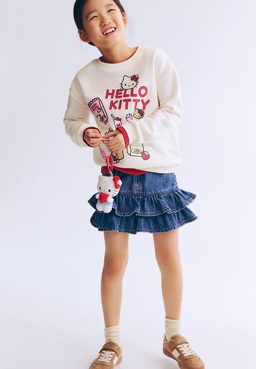 H&M - Printed sweatshirt - cream/hello kitty