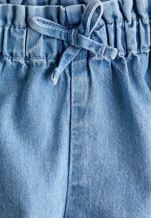 H&M - Paper bag shorts - light denim blue