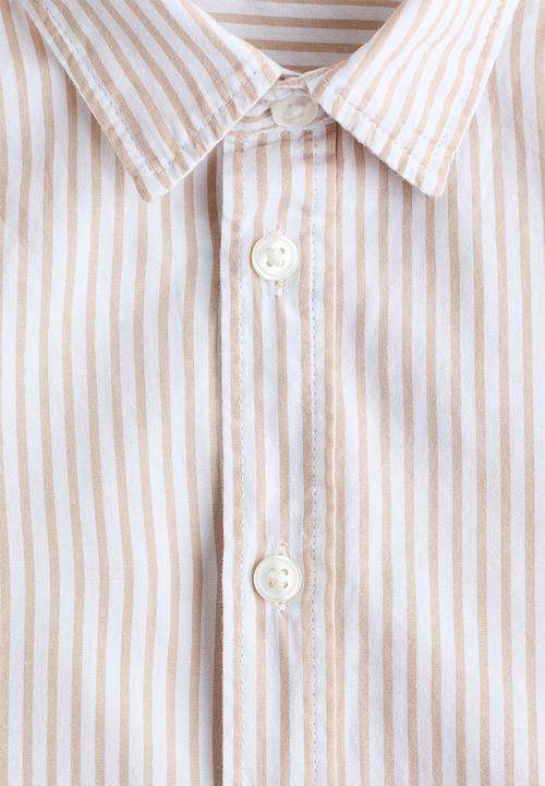 H&M - Cotton shirt - white/beige striped