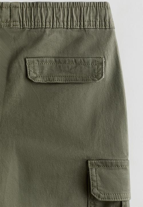 H&M - Cotton cargo joggers - dark khaki green
