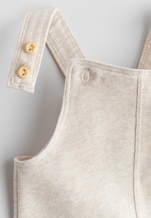 H&M - 2-piece cotton set - light beige/white
