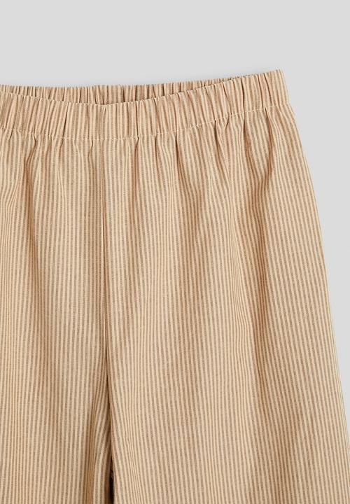 Pop Candy - Striped bow detail blouse with elasticated pants - wheat brown