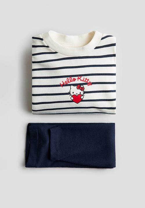 H&M - 2-piece sweatshirt and leggings set - white/hello kitty