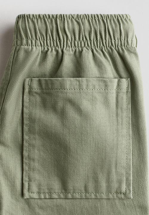 H&M - Cotton twill joggers - khaki green