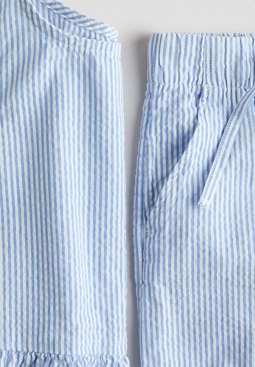 H&M - 2-piece seersucker set - blue/white striped