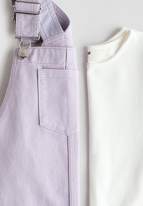 H&M - 2-piece cotton set - light purple/cream