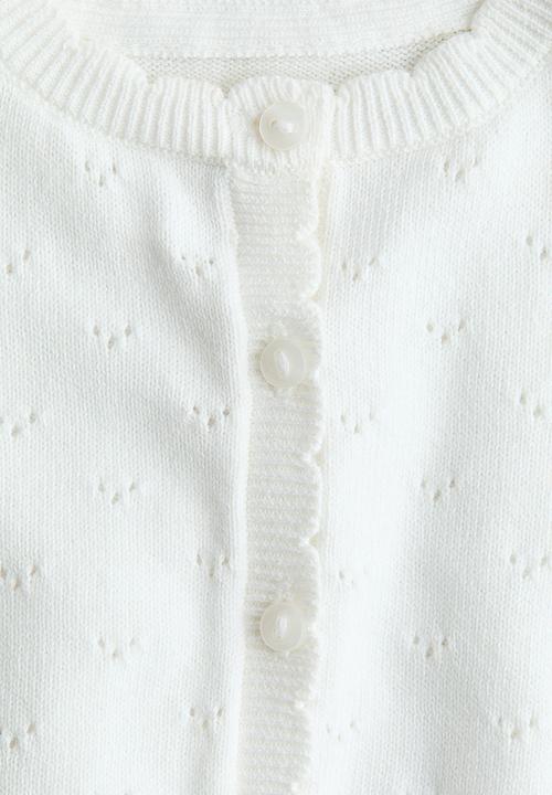 H&M - Cotton pointelle cardigan - white